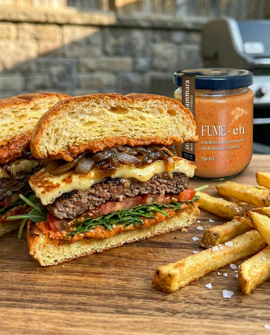 The Canada Day Smoked Muhammara Burger