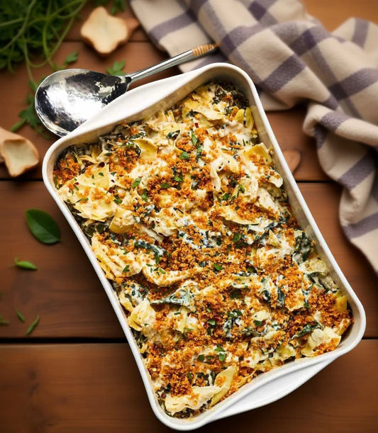 Potato & Smoked Artichoke Gratin - A Host's Secret Weapon
